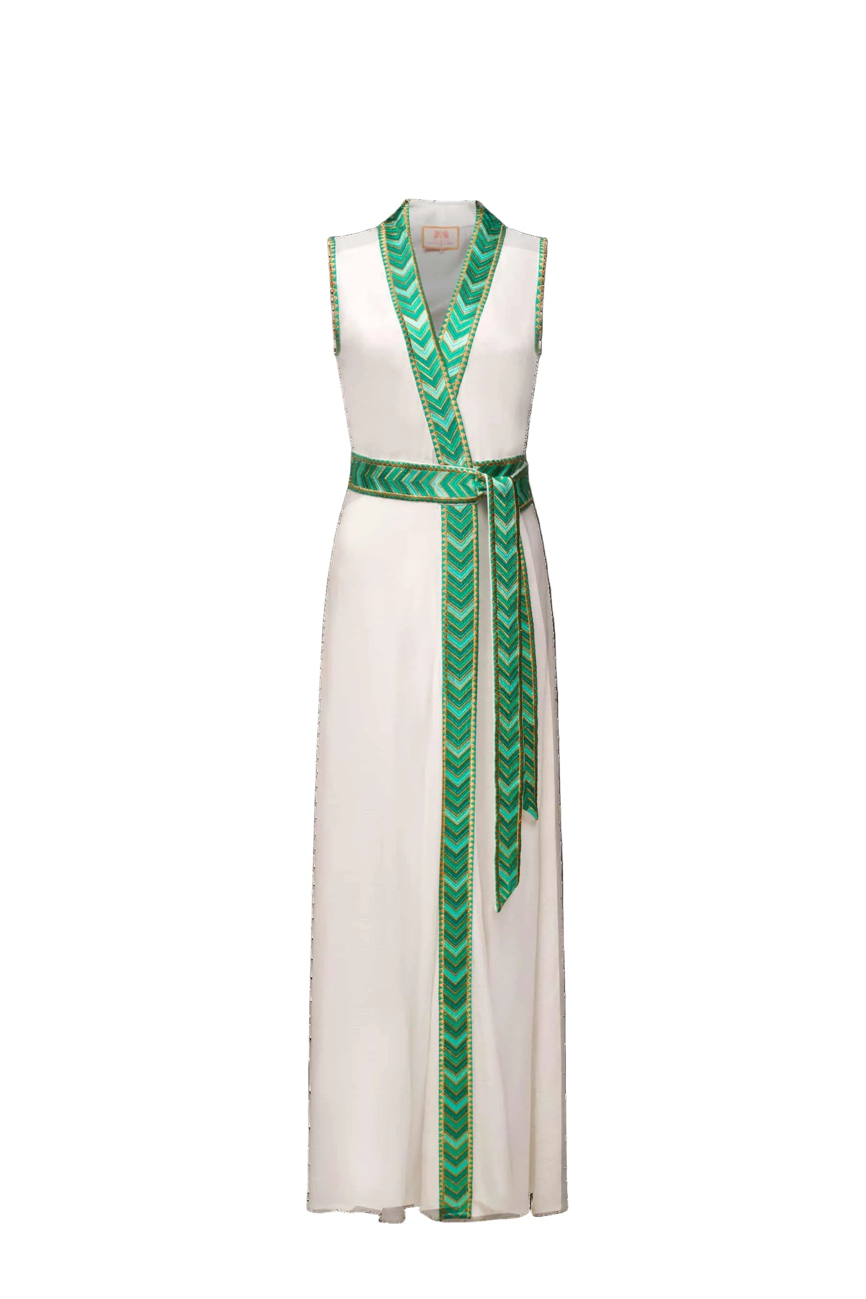 vanessa wrap jersey maxi dress White & Green Ocean | Airy Style Misha vanessa gown